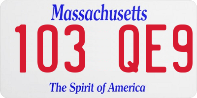 MA license plate 103QE9