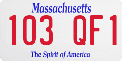 MA license plate 103QF1