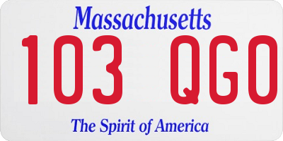 MA license plate 103QG0