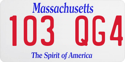 MA license plate 103QG4