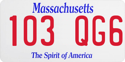MA license plate 103QG6