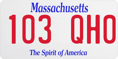 MA license plate 103QH0