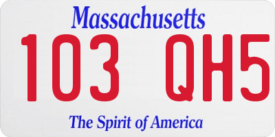 MA license plate 103QH5