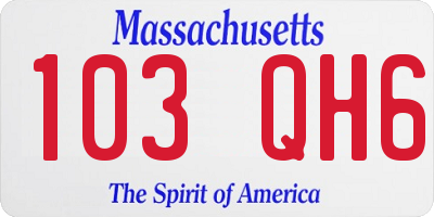 MA license plate 103QH6