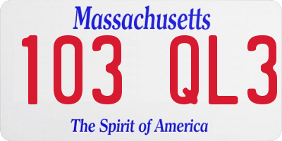 MA license plate 103QL3