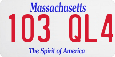 MA license plate 103QL4