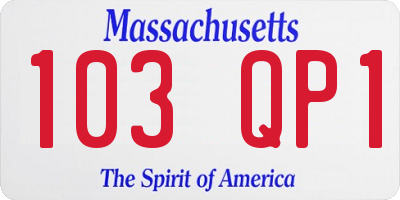 MA license plate 103QP1