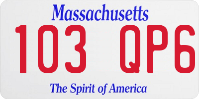 MA license plate 103QP6