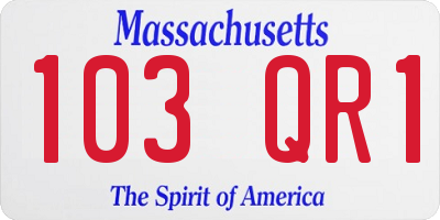 MA license plate 103QR1