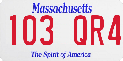 MA license plate 103QR4