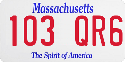 MA license plate 103QR6