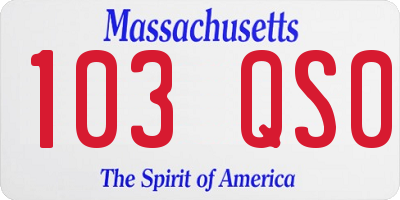 MA license plate 103QS0
