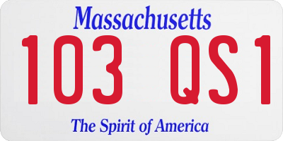 MA license plate 103QS1