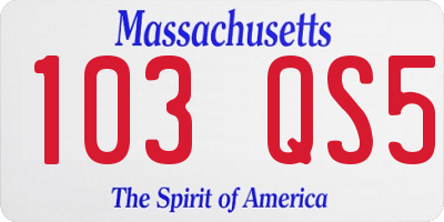 MA license plate 103QS5