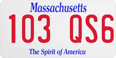 MA license plate 103QS6