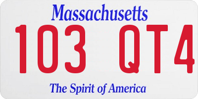 MA license plate 103QT4