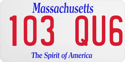 MA license plate 103QU6