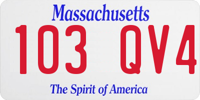 MA license plate 103QV4