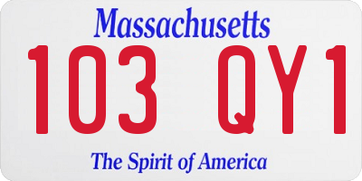 MA license plate 103QY1