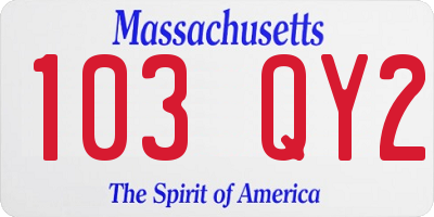 MA license plate 103QY2