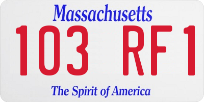 MA license plate 103RF1