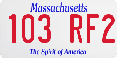 MA license plate 103RF2