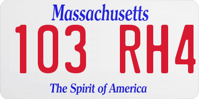 MA license plate 103RH4