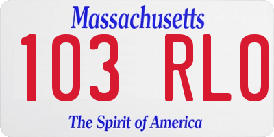 MA license plate 103RL0