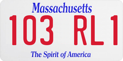 MA license plate 103RL1