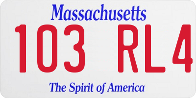 MA license plate 103RL4