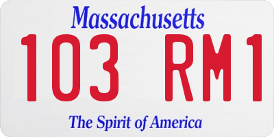 MA license plate 103RM1