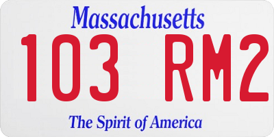 MA license plate 103RM2