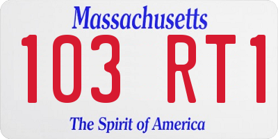 MA license plate 103RT1