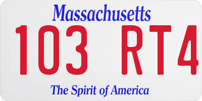 MA license plate 103RT4