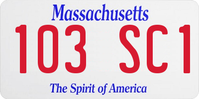 MA license plate 103SC1