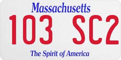 MA license plate 103SC2