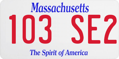 MA license plate 103SE2