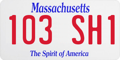 MA license plate 103SH1