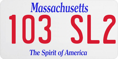 MA license plate 103SL2
