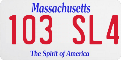 MA license plate 103SL4