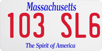 MA license plate 103SL6