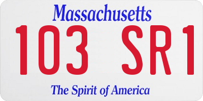MA license plate 103SR1