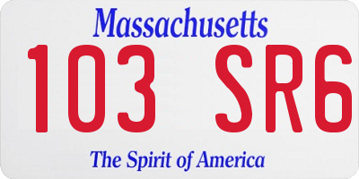 MA license plate 103SR6