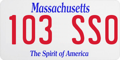 MA license plate 103SS0