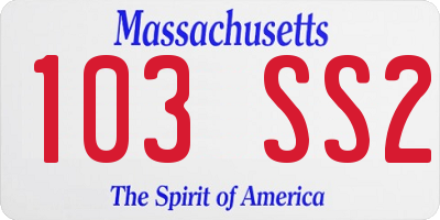 MA license plate 103SS2