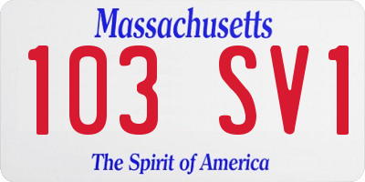 MA license plate 103SV1