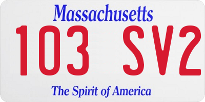 MA license plate 103SV2