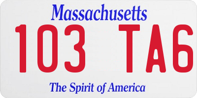 MA license plate 103TA6