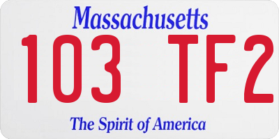 MA license plate 103TF2