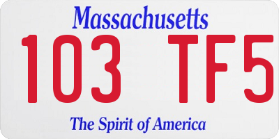 MA license plate 103TF5